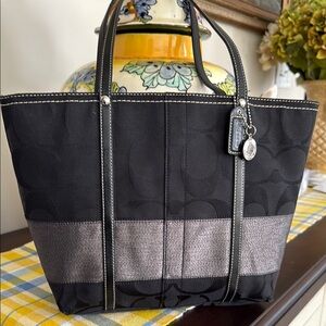 Coach Authentic Vintage 2007 Signature Stripe Top Handle Tote